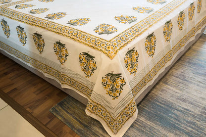 Amber Bedsheet – Hand Block Printed 100% Percale Fabric