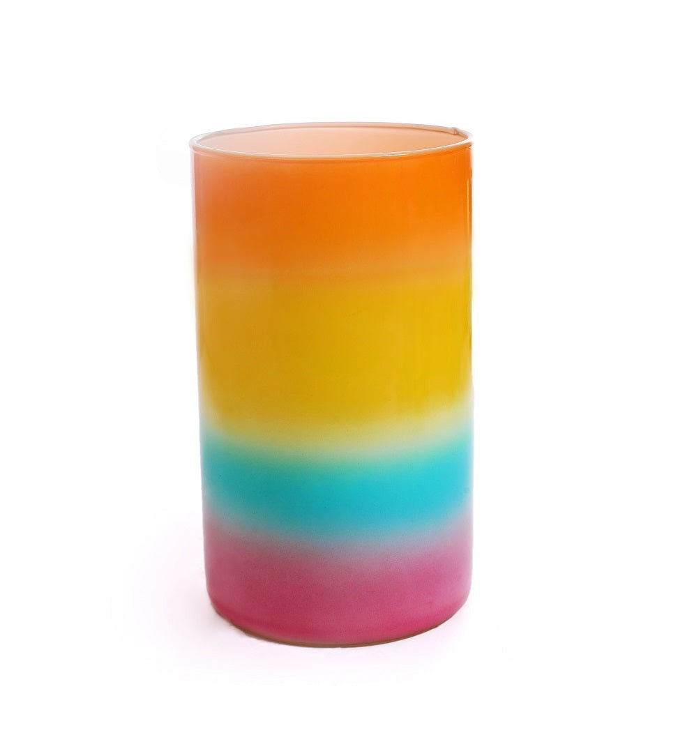 Raya Rainbow Glass Candle Pillar Holder - 1Pc