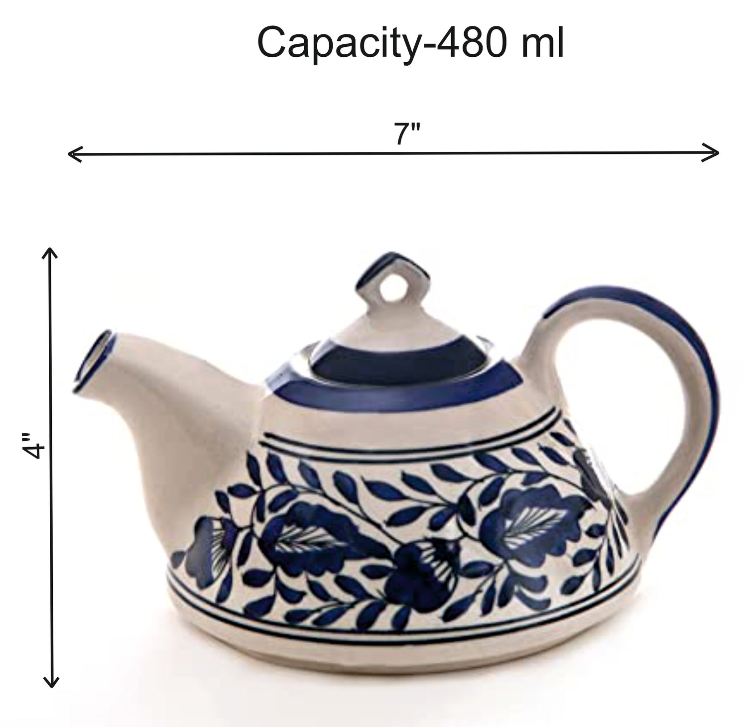 Cobalt Cleavers Hand Painted Tea Pot - Capacity 2 Cups