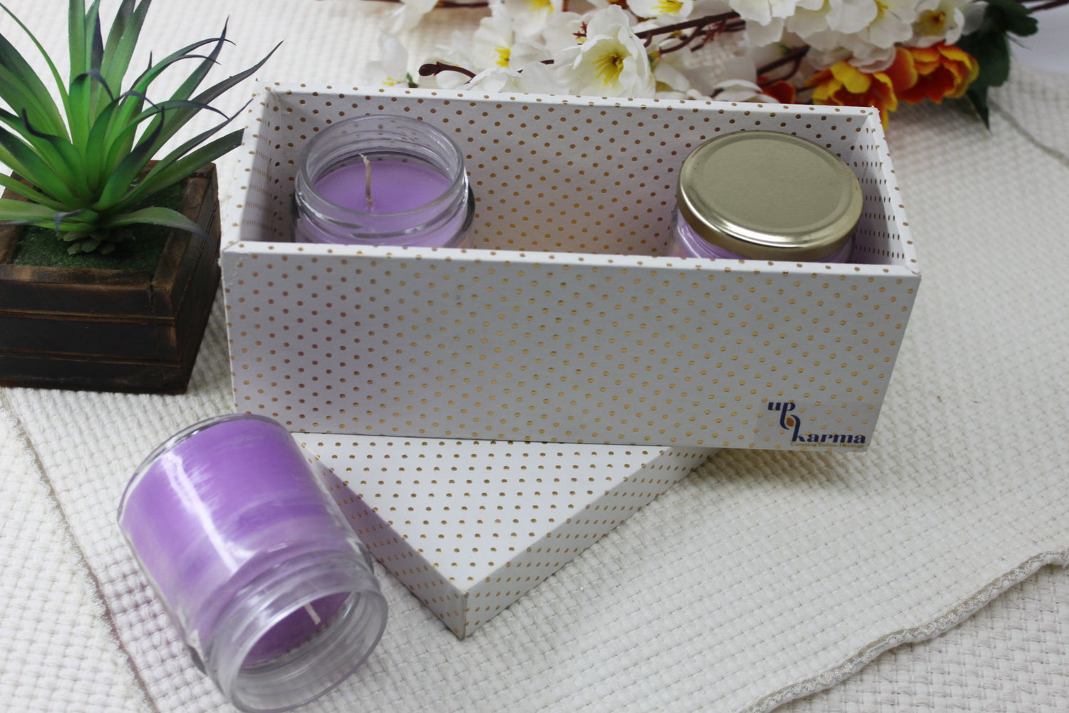 Ellen Glass Wax Candles – Lavender Pack of 3