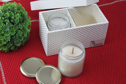 Ellen Glass Wax Candles – White 2 Pack