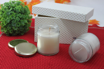 Ellen Glass Wax Candles – White 2 Pack