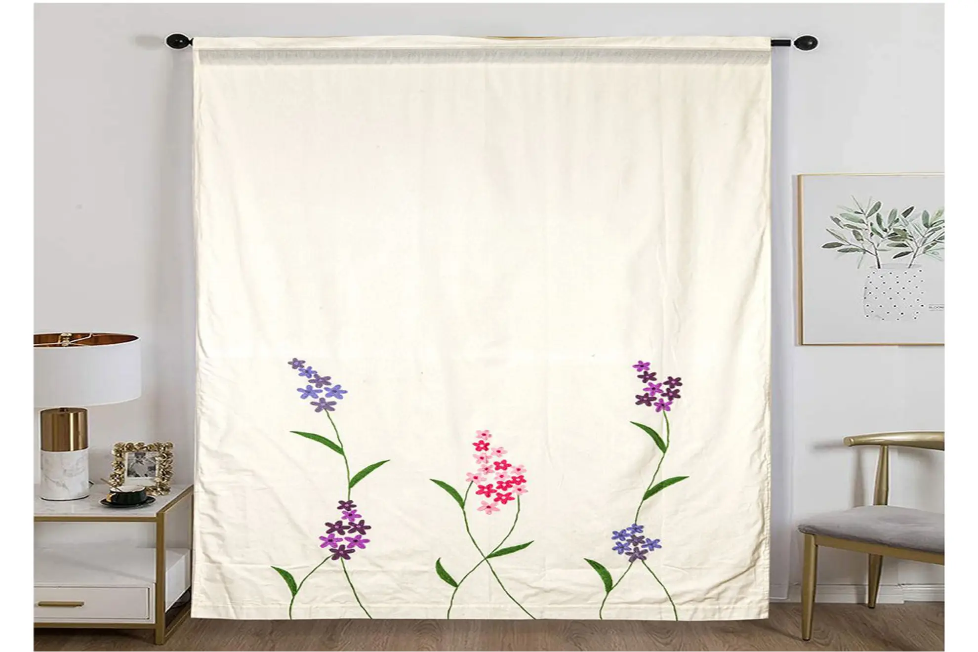 Fragrance Ivory - Hand Block Printed Curtain