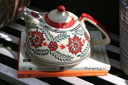 Rajwada Hand Painted Ceramic Tea Pot - Capacity 6 Cups