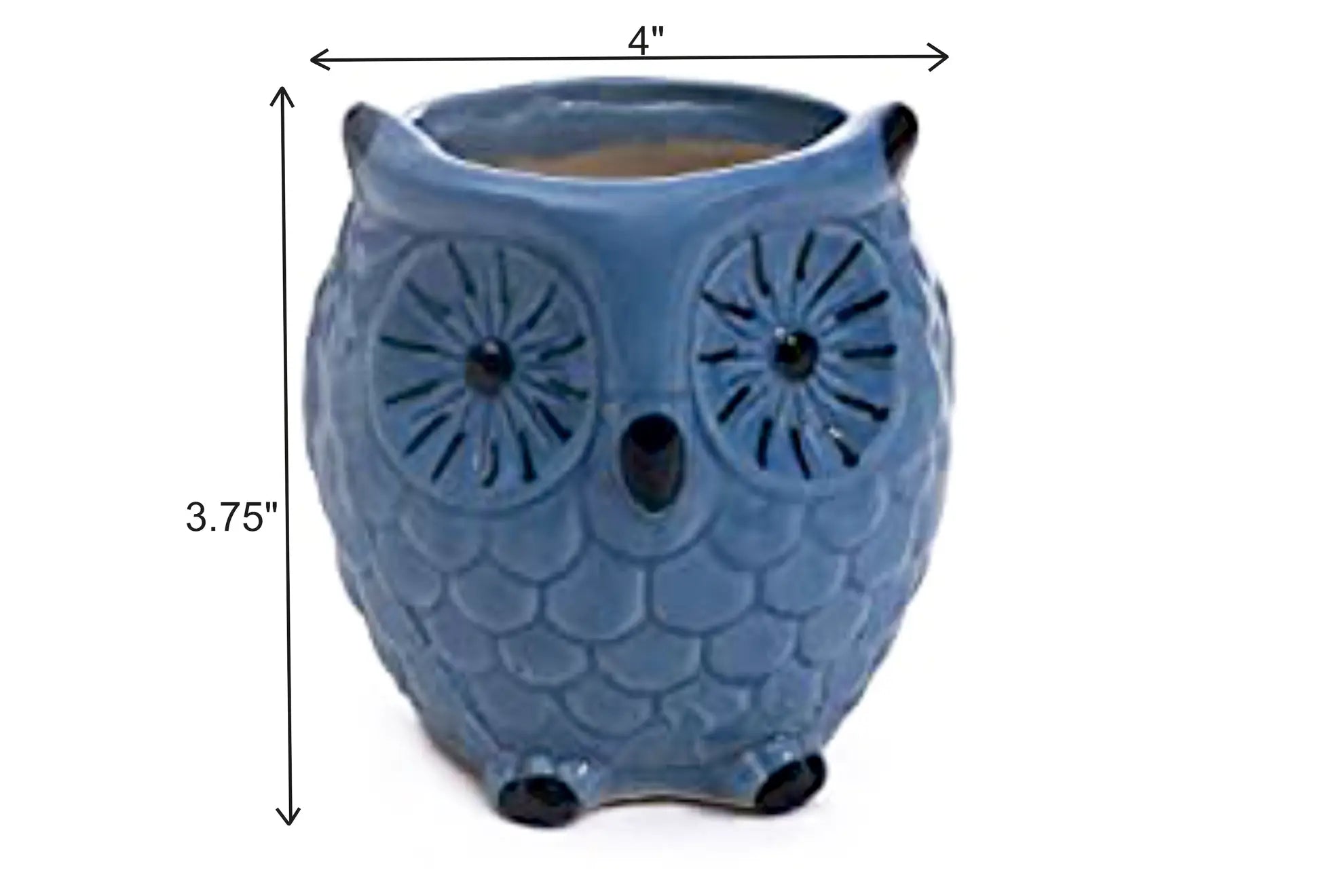 Hooter Blue - Hand Painted Ceramic Planter – 1Pc