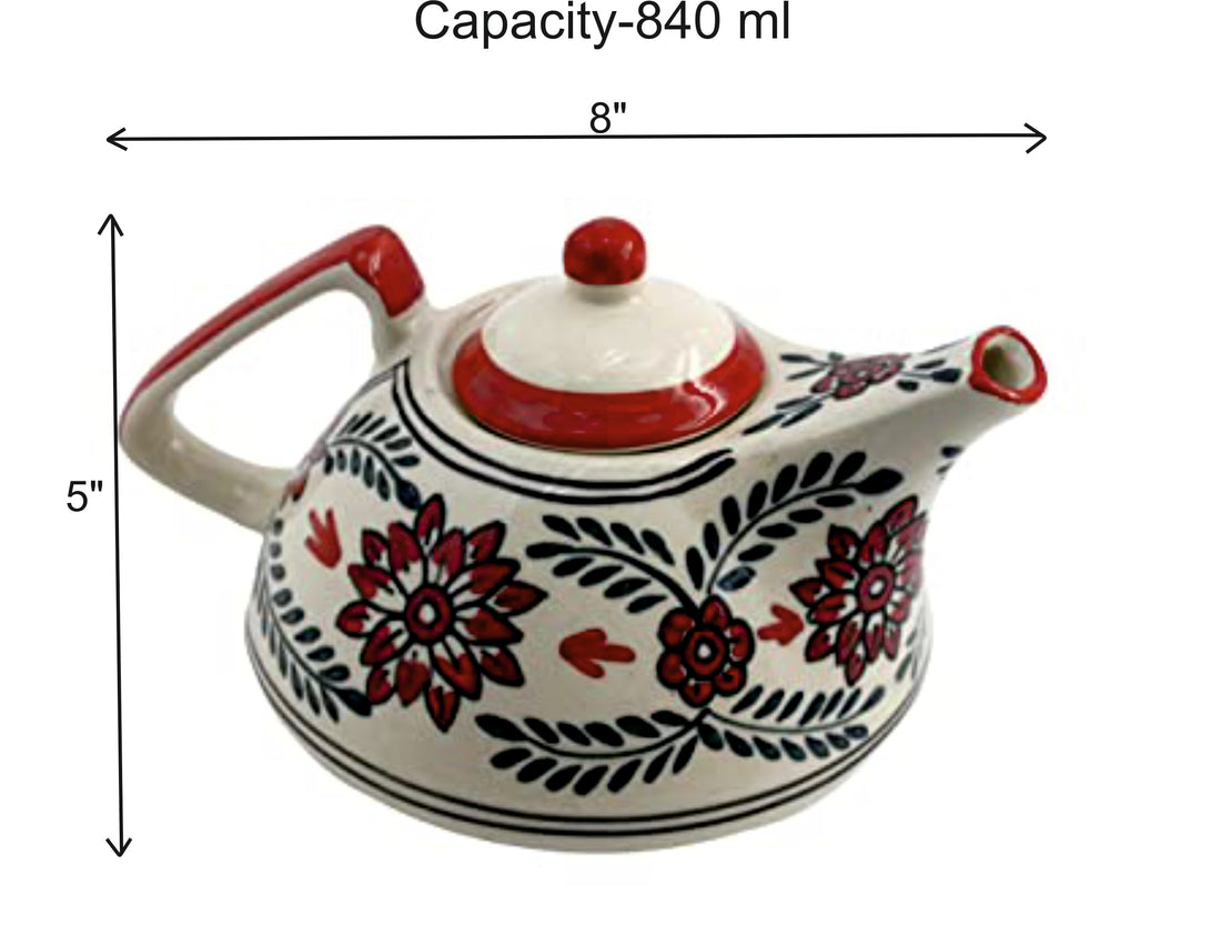 Rajwada Hand Painted Ceramic Tea Pot - Capacity 4 Cups