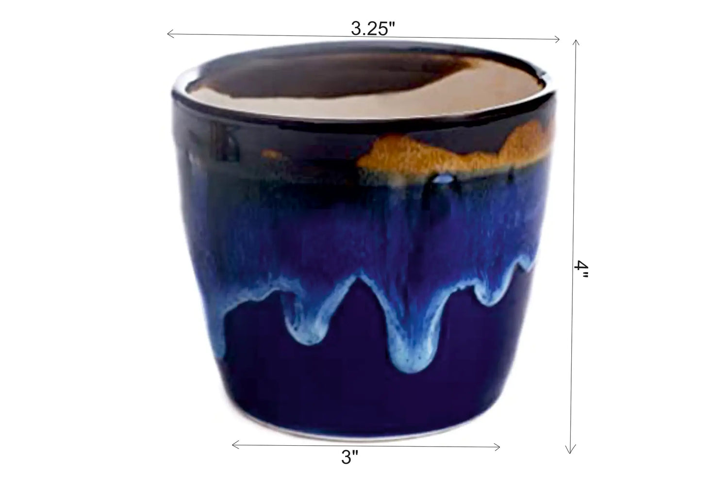 Waves Sapphire - Handmade &amp; Hand Painted Ceramic Planter – 1Pc