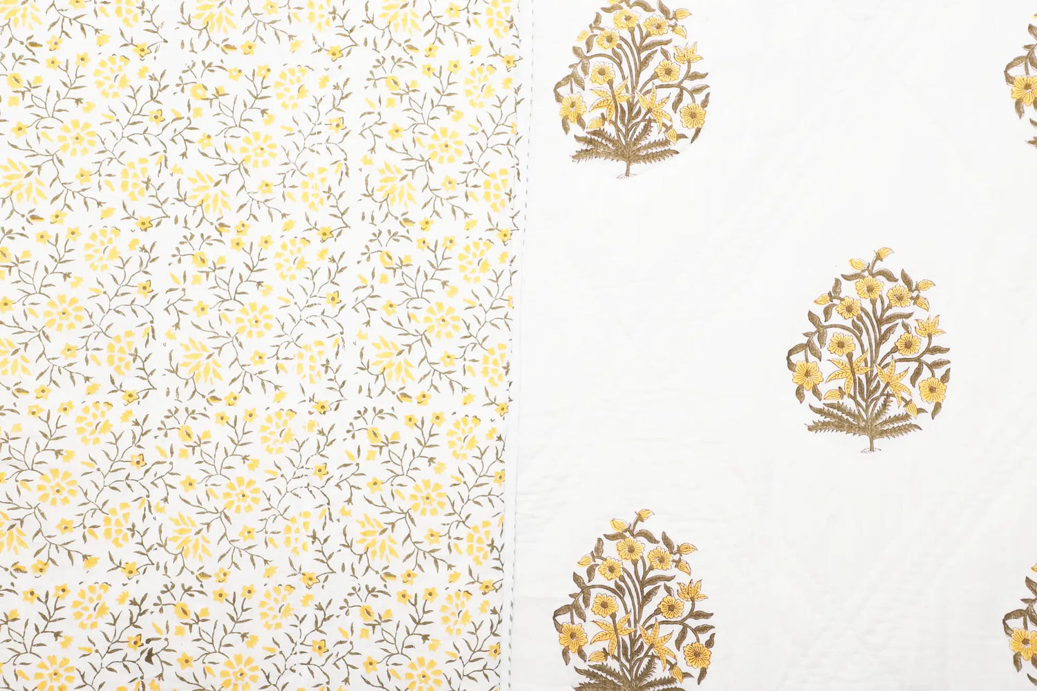 Amber Quilt Set – Hand Block Printed 100% Cotton Reversible Quilt