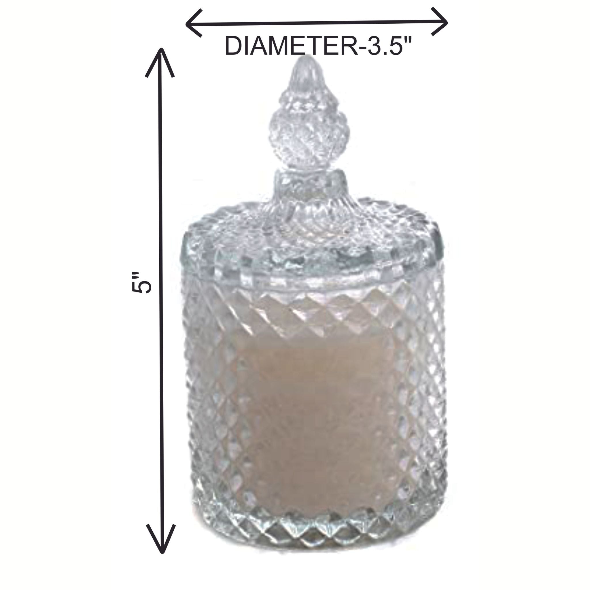 Crown Wax Candle Jar With Lid – 1Pc