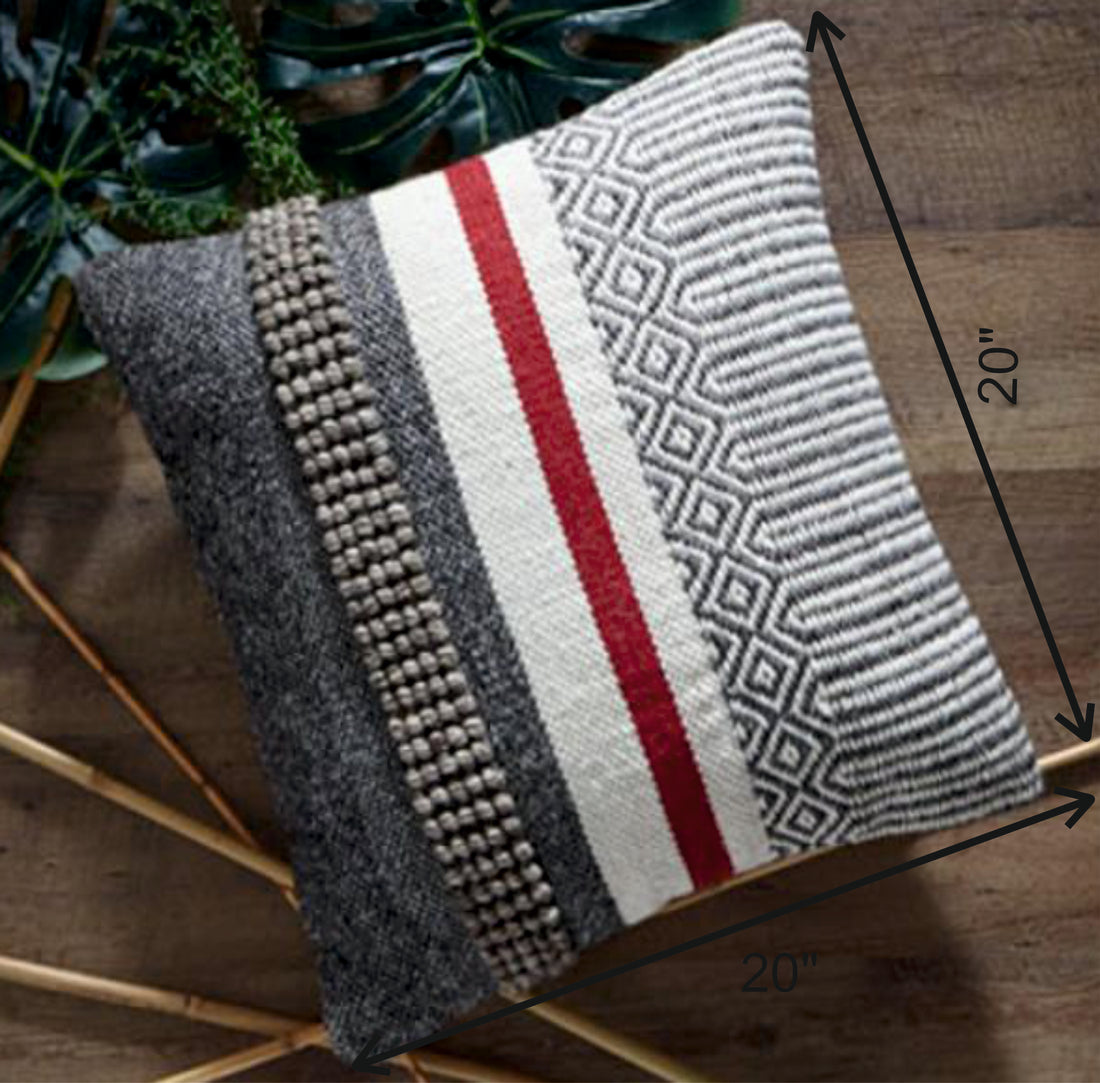 Dramatic Grey – Hand Woven Decorative Pillow
